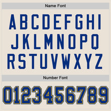 Load image into Gallery viewer, Custom Cream Royal-Gold Mesh Authentic Throwback Football Jersey