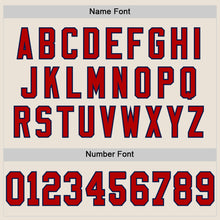 Load image into Gallery viewer, Custom Cream Red-Navy Mesh Authentic Throwback Football Jersey