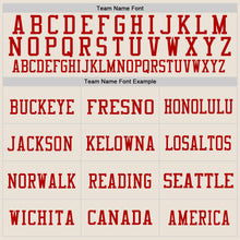 Load image into Gallery viewer, Custom Cream Red-White Mesh Authentic Throwback Football Jersey