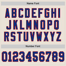 Load image into Gallery viewer, Custom Cream Royal Red-White Mesh Authentic Throwback Football Jersey