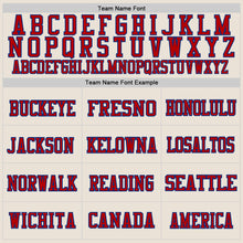 Load image into Gallery viewer, Custom Cream Red Royal-White Mesh Authentic Throwback Football Jersey