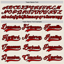 Load image into Gallery viewer, Custom Cream Red-Black Hockey Lace Neck Jersey