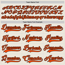 Load image into Gallery viewer, Custom Cream Orange-Black Hockey Lace Neck Jersey
