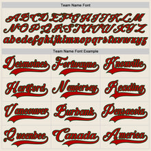 Load image into Gallery viewer, Custom Cream Red-Green Hockey Lace Neck Jersey