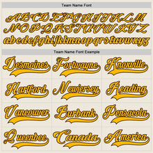 Load image into Gallery viewer, Custom Cream Gold-Brown Hockey Lace Neck Jersey