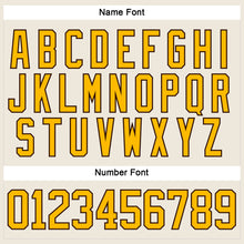 Load image into Gallery viewer, Custom Cream Gold-Brown Hockey Lace Neck Jersey