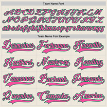 Load image into Gallery viewer, Custom Cream Pink-Kelly Green Hockey Lace Neck Jersey