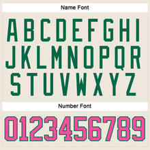 Load image into Gallery viewer, Custom Cream Pink-Kelly Green Hockey Lace Neck Jersey