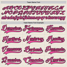 Load image into Gallery viewer, Custom Cream Pink-Black Hockey Lace Neck Jersey