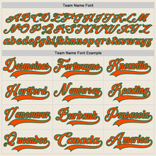 Load image into Gallery viewer, Custom Cream Orange-Kelly Green Hockey Lace Neck Jersey