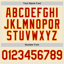 Load image into Gallery viewer, Custom Cream Red-Gold Authentic Throwback Baseball Jersey