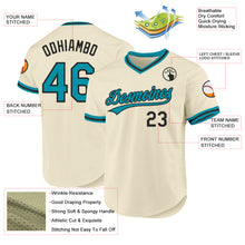Load image into Gallery viewer, Custom Cream Teal-Black Authentic Throwback Baseball Jersey
