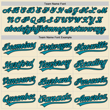 Load image into Gallery viewer, Custom Cream Teal-Black Authentic Throwback Baseball Jersey