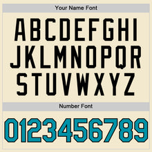 Load image into Gallery viewer, Custom Cream Teal-Black Authentic Throwback Baseball Jersey