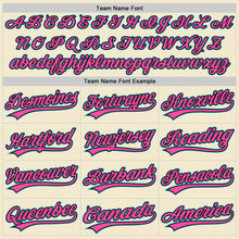 Load image into Gallery viewer, Custom Cream Teal Black-Pink Authentic Throwback Baseball Jersey