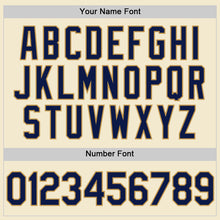 Load image into Gallery viewer, Custom Cream Navy-Old Gold Authentic Throwback Baseball Jersey