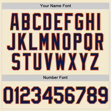 Load image into Gallery viewer, Custom Cream Navy-Orange Authentic Throwback Baseball Jersey