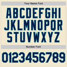 Load image into Gallery viewer, Custom Cream Navy-Teal Authentic Throwback Baseball Jersey