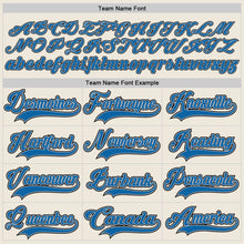 Load image into Gallery viewer, Custom Cream Blue Gray-Black Hockey Jersey