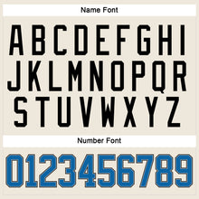 Load image into Gallery viewer, Custom Cream Blue Gray-Black Hockey Jersey