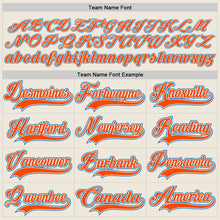 Load image into Gallery viewer, Custom Cream Orange White-Blue Hockey Jersey