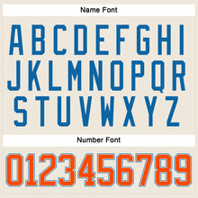 Load image into Gallery viewer, Custom Cream Orange White-Blue Hockey Jersey