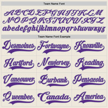 Load image into Gallery viewer, Custom Cream Purple-Gray Hockey Jersey