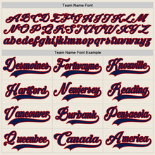 Load image into Gallery viewer, Custom Cream Navy-Red Hockey Jersey