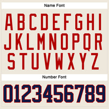 Load image into Gallery viewer, Custom Cream Navy-Red Hockey Jersey