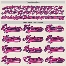 Load image into Gallery viewer, Custom Cream Purple Black-Pink Hockey Jersey