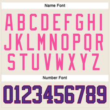 Load image into Gallery viewer, Custom Cream Purple Black-Pink Hockey Jersey