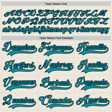Load image into Gallery viewer, Custom Cream Teal-Black Hockey Jersey