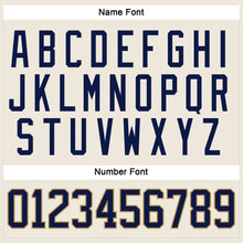 Load image into Gallery viewer, Custom Cream Navy-Old Gold Hockey Jersey