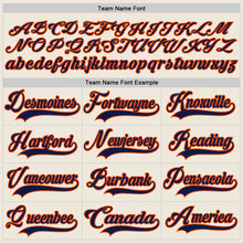 Load image into Gallery viewer, Custom Cream Navy-Orange Hockey Jersey