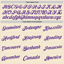 Load image into Gallery viewer, Custom Cream Purple Authentic Throwback Basketball Jersey