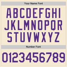 Load image into Gallery viewer, Custom Cream Purple Authentic Throwback Basketball Jersey