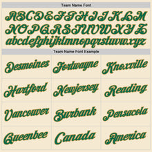 Load image into Gallery viewer, Custom Cream Kelly Green Old Gold-Black Authentic Throwback Basketball Jersey