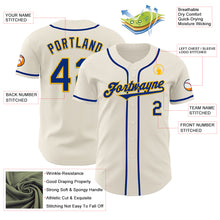 Load image into Gallery viewer, Custom Cream Royal-Gold Authentic Baseball Jersey