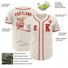 Load image into Gallery viewer, Custom Cream Red Authentic Baseball Jersey