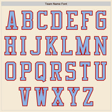 Load image into Gallery viewer, Custom Cream Light Blue-Red Authentic Baseball Jersey