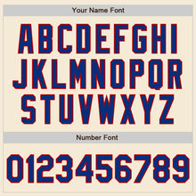 Load image into Gallery viewer, Custom Cream Royal-Red Authentic Baseball Jersey