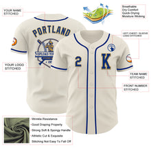 Load image into Gallery viewer, Custom Cream Royal-Old Gold Authentic Baseball Jersey