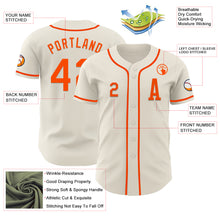 Load image into Gallery viewer, Custom Cream Orange Authentic Baseball Jersey