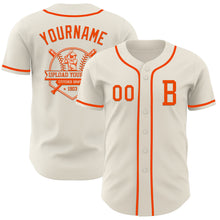 Load image into Gallery viewer, Custom Cream Orange Authentic Baseball Jersey