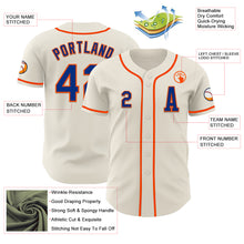 Load image into Gallery viewer, Custom Cream Royal-Orange Authentic Baseball Jersey