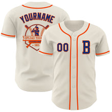 Load image into Gallery viewer, Custom Cream Royal-Orange Authentic Baseball Jersey