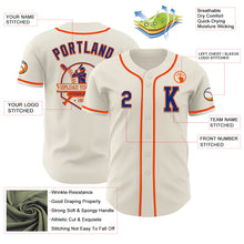 Load image into Gallery viewer, Custom Cream Royal-Orange Authentic Baseball Jersey