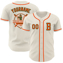 Load image into Gallery viewer, Custom Cream Orange-Kelly Green Authentic Baseball Jersey