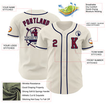 Load image into Gallery viewer, Custom Cream Crimson-Navy Authentic Baseball Jersey