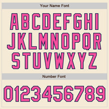 Load image into Gallery viewer, Custom Cream Pink-Navy Authentic Baseball Jersey
